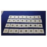 Group of 32 Barber Dime Coins