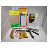 Jaw Locking Pliers, Sandpaper, Stowaway