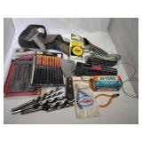 16ft Tape Measure, 10pc File Set, Puddy Knife