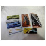 5 Mini Knives and 2 Pocket Knives Various Sizes