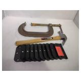 Hammer 8in C Clamp, 10 door Hinges