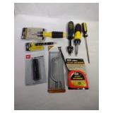 Screwdrivers, Tape Measure, Flashlight, Handles