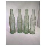 Four 10oz Glass Coke Bottles and