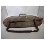 Vintage Saw And Large Oval Lid