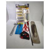 - no 25ft Tape Measure, Adjustable Wrench,