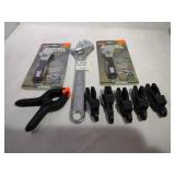 3 Asjustable Wrenches, 6 Clamps