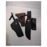 2 Gun Holsters, 2 Knife Holsters