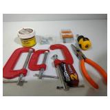 Two-2 inch C-Clamps, 3 inch C-Clamp, Wood Screws