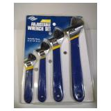 4 pc Adjustable Wrench Set