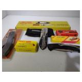 Knives: 6 Pocket Knives, 9 inch Boot Knife