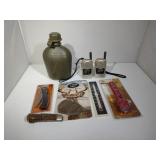 Deer Call, Water Canteen, Flashligh, 2 Pocket