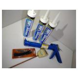 Caulk Gun, 3 Silicone Tubes, Pocket Knife,