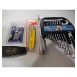 11 Piece Wrench Set & Key Holder, etc