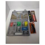 Drill Set w/ Screws and Wall Plugs, Pocket Knife,