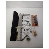 8 inch Hunting Knife w/ "Goodies" inside Handle