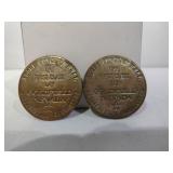 2 Brothel Tokens- Adobe Concert Hall Goldfield Nev