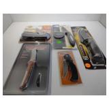 4 Various Size Pocket Knives and 5in Hunting Knife