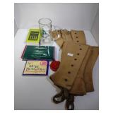 Coin Purse, Canvas Leggings, Glass Mug