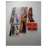 2 Mini Pocket Knives, 31/2in Hunting Knife