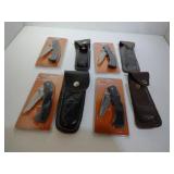 4 Pocket Knives and 4 Knife Cases