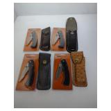 4 Pocket Knives and 4 Knife Cases