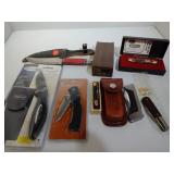 5in Hunting Knife, 6 Pocket Knives Various Sizes