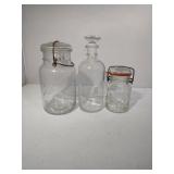 Ball Glass Jar and 2 Smaller Glass Jars