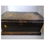 Old Wooden Tool Box with Old Wood Working Tools