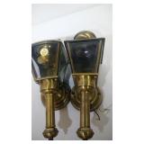 2 Weathered Brass Wall Lanterns