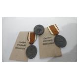 1 German Pin and 2 German Military Uniform Metals