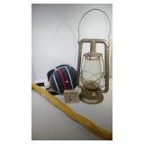 Canteen, Ice Scrapers, Lantern, and Walking Stick