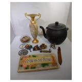 Tea Kettle, Marble Candle Holder