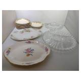10 China Floral Sauser Plates, 4 Tea plates...
