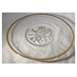 Glass Plate w/ Gold Rim 12 inches diameter
