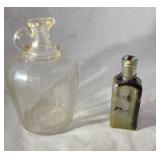 7 inch tall Glass Jug, 5 inch tall Glass Bottle