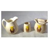 3 Piece Stoneware Bull- Cream, Sugar, Toothpick