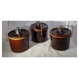 3 Cheese Crocks w/ Locking Lids