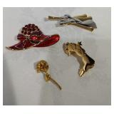4 Pins- Hat, Rose, Angels