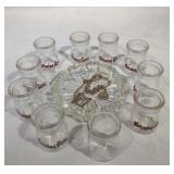 10 Mini Morning Glory Glass Creamer jars,