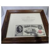 ANA souvenir card 1863 $2 Note