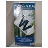 Blue W White Background 3ft X 5ft flag