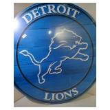 20in Diameter Detroit Lions Wooden Plaque