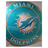 20in Diameter Miami Dolphins Wooden Plaque