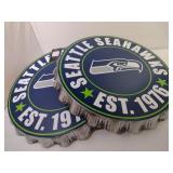 2 12in Dia. Seattle Seahawks Bottle Cap Plaques