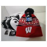 Three 2-4T Wisconsin Badgers Winter Hats
