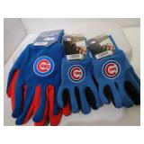 3 Pairs Chicago Cubs utility Gloves