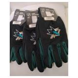 3 Pairs Of San Jose Sharks Utility Gloves