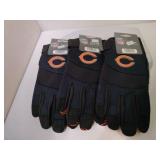 3 Pair Chicago Bears Work Gloves