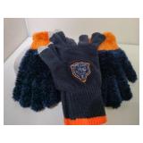 3 Pair Chicago Bears Thin Winter Gloves