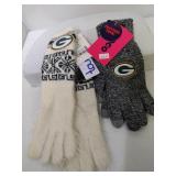 2 Pair Green Bay Packers Thin Winter Gloves